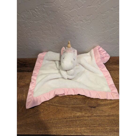 Carters White Pink Unicorn Baby Security Blanket Lovey - Picture 1 of 3